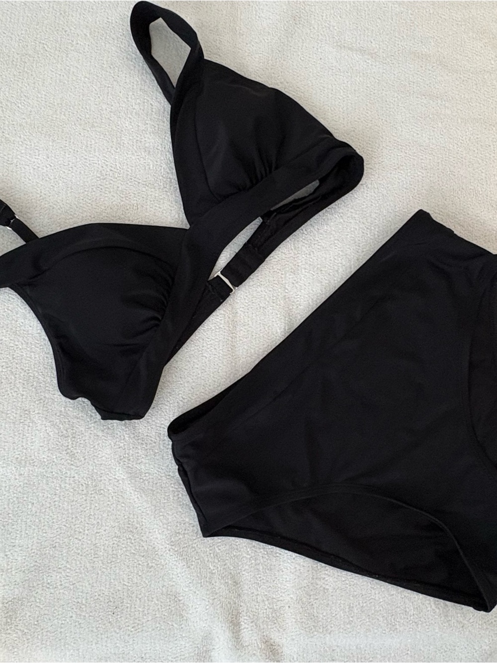 Black High-Waist Bikini Set - Women Swim